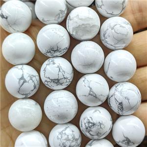 Natural White Howlite Turquoise Beads Smooth Round, approx 18mm [GB26772]