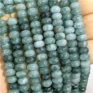 Green Dye Jade Beads Smooth Rondelle, approx 5x8mm [GB26774]