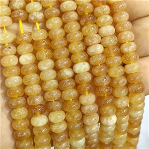 Yellow Dye Jade Beads Smooth Rondelle, approx 5x8mm [GB26776]