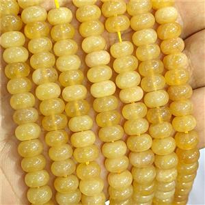 Yellow Dye Jade Beads Smooth Rondelle, approx 5x8mm [GB26777]