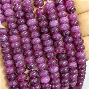 Fuchsia Dye Jade Beads Smooth Rondelle, approx 5x8mm [GB26779]