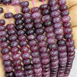 Fuchsia Dye Jade Beads Smooth Rondelle, approx 5x8mm [GB26780]