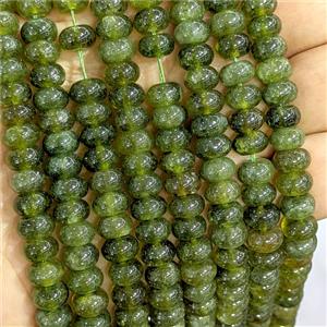 Green Dye Jade Beads Smooth Rondelle, approx 5x8mm [GB26784]