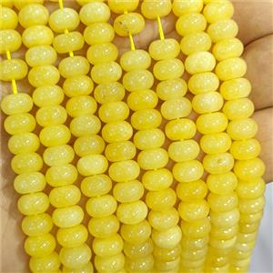 Yellow Dye Jade Beads Smooth Rondelle, approx 5x8mm [GB26785]