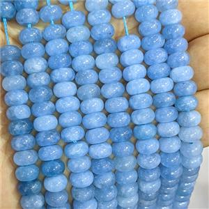 Blue Dye Jade Beads Smooth Rondelle, approx 5x8mm [GB26788]
