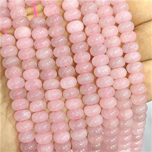 Pink Dye Jade Beads Smooth Rondelle, approx 5x8mm [GB26789]