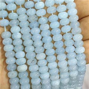 Lt.blue Dye Jade Beads Smooth Rondelle, approx 5x8mm [GB26795]