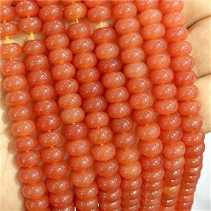 Orange Dye Jade Beads Smooth Rondelle, approx 5x8mm [GB26796]