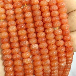 Orange Dye Jade Beads Smooth Rondelle, approx 5x8mm [GB26797]