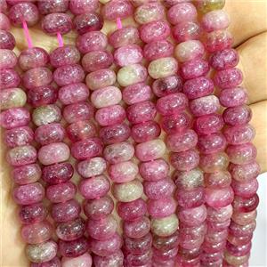 Pink Dye Jade Beads Smooth Rondelle, approx 5x8mm [GB26798]