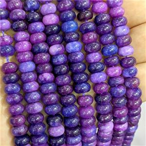 Purple Dye Jade Beads Smooth Rondelle, approx 5x8mm [GB26800]