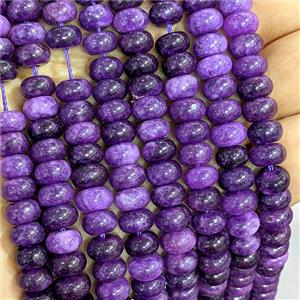 Purple Dye Jade Beads Smooth Rondelle, approx 5x8mm [GB26801]