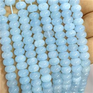 Lt.blue Dye Jade Beads Smooth Rondelle, approx 5x8mm [GB26804]