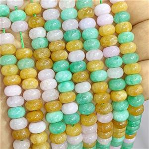 Dye Jade Beads Smooth Rondelle Multicolor, approx 5x8mm [GB26808]