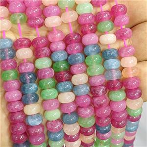 Dye Jade Beads Smooth Rondelle Multicolor, approx 5x8mm [GB26809]