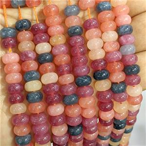 Dye Jade Beads Smooth Rondelle Multicolor, approx 5x8mm [GB26810]