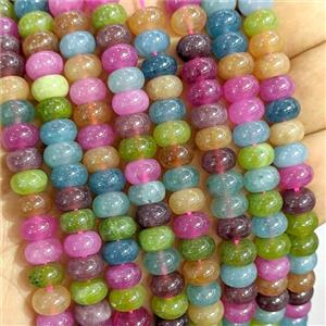 Dye Jade Beads Smooth Rondelle Multicolor, approx 5x8mm [GB26811]