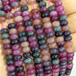 Dye Jade Beads Smooth Rondelle Multicolor, approx 5x8mm [GB26813]