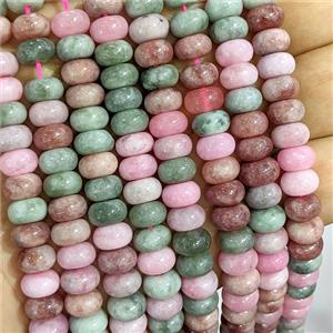 Dye Jade Beads Smooth Rondelle Multicolor, approx 5x8mm [GB26814]