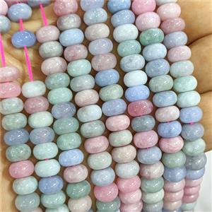 Dye Jade Beads Smooth Rondelle Multicolor, approx 5x8mm [GB26815]