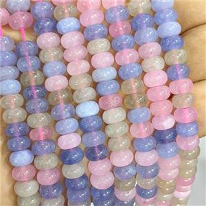 Dye Jade Beads Smooth Rondelle Multicolor, approx 5x8mm [GB26816]