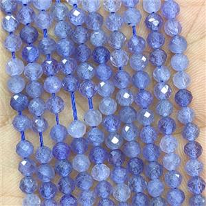 Natural Blue Tanzanite Beads AA-Grade Faceted Round, approx 4mm [GB26825]