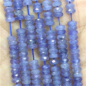Natural Blue Tanzanite Beads AA-Grade Faceted Rondelle, approx 2x3mm [GB26827]
