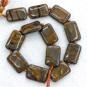 Iron Tiger Eye Stone Rectangle Beads, approx 20-30mm [GB26831]