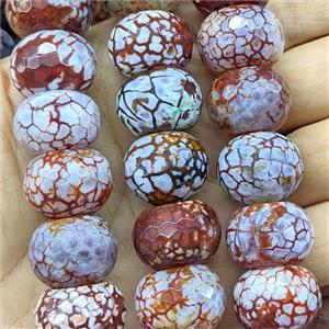 Natural Dragon Veins Agate Rondelle Beads Faceted Red Dye, approx 16-20mm [GB26836]