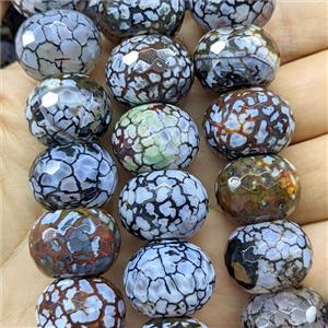 Natural Dragon Veins Agate Rondelle Beads Faceted Coffee Dye, approx 16-20mm [GB26837]