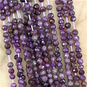 Natural Purple Sugilite Beads Tiny Faceted Round, approx 2mm [GB26847]