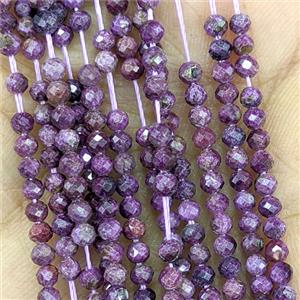 Natural Purple Sugilite Beads Faceted Round, approx 3mm [GB26848]