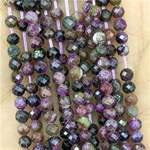 Natural Purple Green Sugilite Beads Faceted Round, approx 3mm [GB26849]