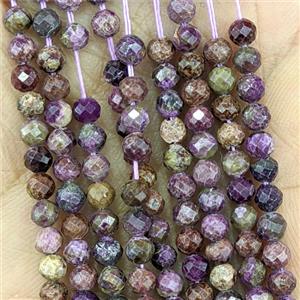 Natural Green Purple Sugilite Beads Faceted Round, approx 4mm [GB26852]