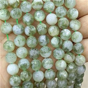 Natural Green Lepidolite Round Beads Smooth, approx 7mm [GB26859-7MM]