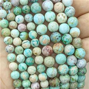 Natural Peru Turquoise Beads Green Smooth Round, approx 10mm [GB26860-10MM]