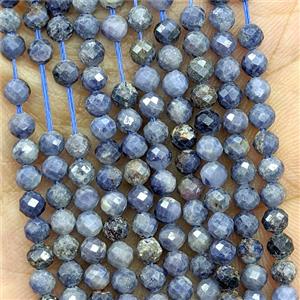 Natural Blue Sapphire Beads AB-Grade Faceted Round, approx 3.7mm [GB26863]
