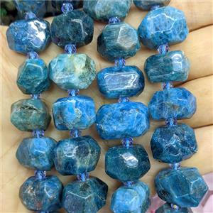 Natural Blue Apatite Nugget Beads Faceted Freeform, approx 12-18mm [GB26873]