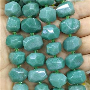 Green Aventurine Nugget Beads Faceted Freeform, approx 12-18mm [GB26892]