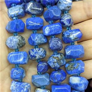 Blue Lapis Lazuli Nugget Beads Faceted Freeform, approx 12-18mm [GB26896]