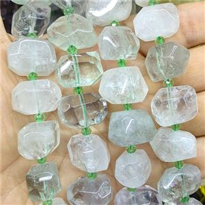 Green Quartz Nugget Beads Faceted Freeform, approx 12-18mm [GB26902]