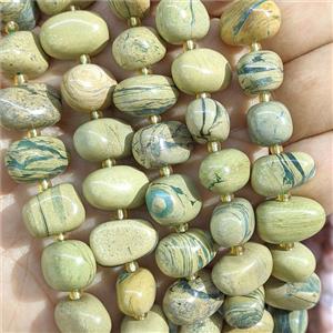 Natural Green Verdite Nugget Beads Freeform, approx 12-16mm [GB26925]