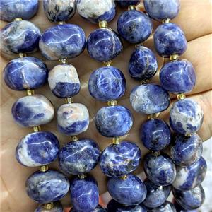 Blue Sodalite Nugget Beads Freeform, approx 12-16mm [GB26935]