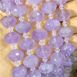 Natural Purple Amethyst Beads Faceted Rondelle, approx 13-18mm [GB26940]