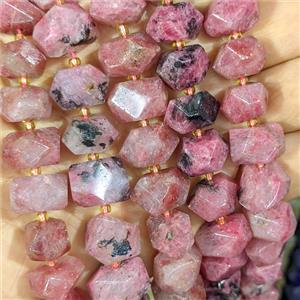 Natural Pink American Sakura Quartz Nugget Beads Faceted Freeform, approx 12-16mm [GB26941]
