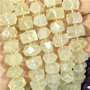 Natural Lemon Quartz Nugget Beads Faceted Freeform, approx 12-16mm [GB26942]