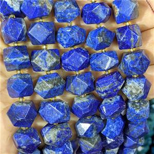 Natural Blue Lapis Lazuli Nugget Beads Faceted Freeform, approx 12-16mm [GB26943]