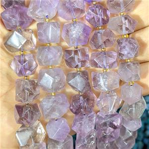 Natural Purple Amethyst Nugget Beads Faceted Freeform, approx 12-16mm [GB26944]