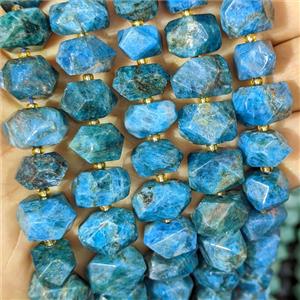 Natural Blue Apatite Nugget Beads Faceted Freeform, approx 12-16mm [GB26945]
