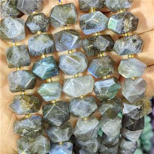 Natural Labradorite Nugget Beads Faceted Freeform, approx 12-16mm [GB26946]
